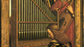 Foto organist met orgel van Jac Peeters