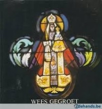 Maria met kind in glas-in-lood